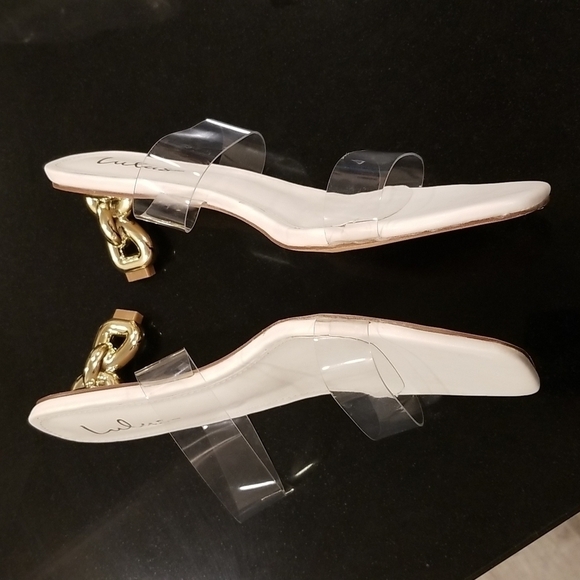 💕LULU'S💕 Arielah White Vinyl High Heel Slide Sandals ~ 8.5 New Without Box - Picture 8 of 14